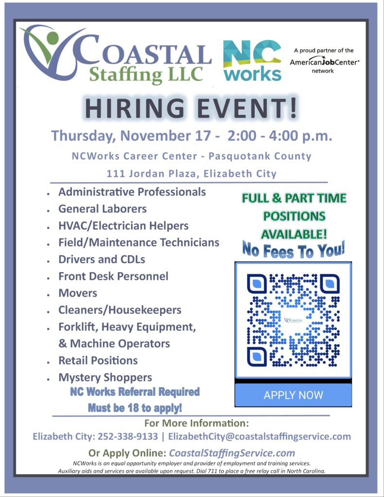 Elizabeth City Fall Hiring Event